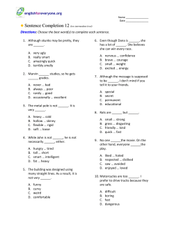 Sentence Completion 12