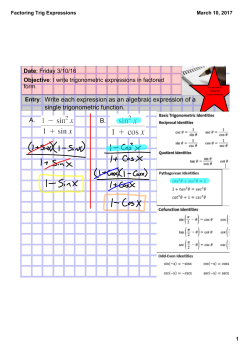 Factoring Trig Expressions