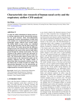Characteristic size research of human nasal cavity