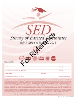 SED 2015 Survey Instrument - Survey of Earned Doctorates