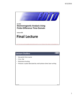 Final Lecture