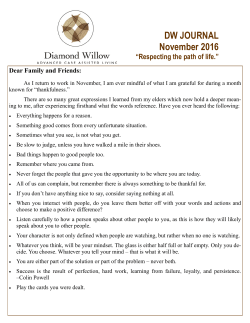 November 2016 - Diamond Willow Assisted Living