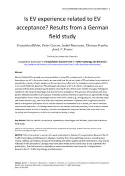 Is EV experience related to EV acceptance? Results