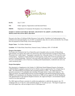 Fox Hollow Subdivision Notice Of Intent