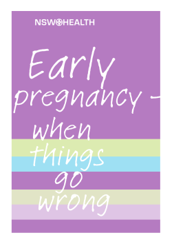 Early pregnancy - when thing go wrong