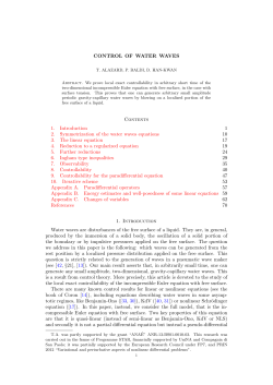 Control for water waves - Thomas Alazard
