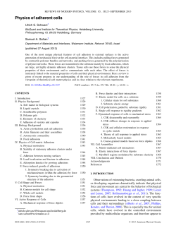 Physics of adherent cells