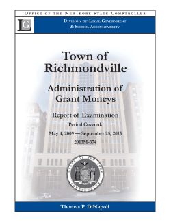 Administration of Grant Moneys - Office of the State Comptroller