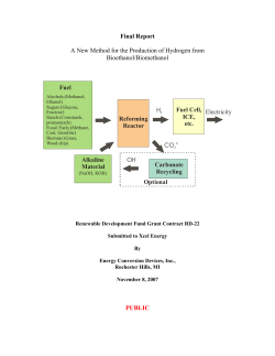 Final Report A New Method for the Production of Hydrogen from