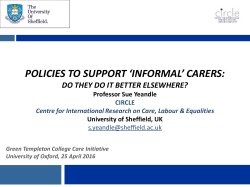 Policies to Support `Informal` Carers
