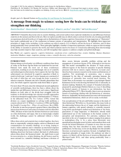 A message from magic to science: seeing how the brain can be