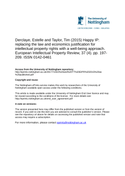Derclaye, Estelle and Taylor, Tim (2015) Happy IP: replacing the law