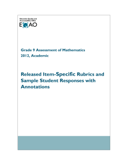 Scoring Rubrics and Sample Student Responses