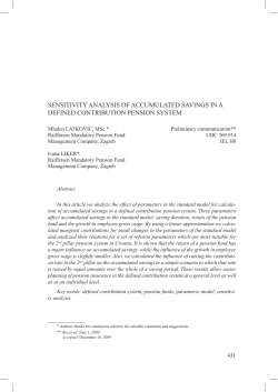 Sensitivity Analysis of Accumulated Savings in Defined Contribution