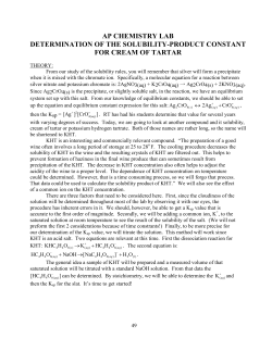 ap chemistry lab determination of the solubility