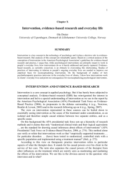 Intervention, evidence-based research and everyday life