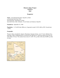 Mission Atlas Project AFRICA Mali Snapshot