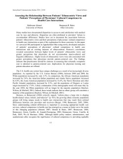 Assessing the Relationship Between Patients` Ethnocentric Views
