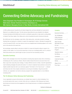 Connecting Online Advocacy and Fundraising