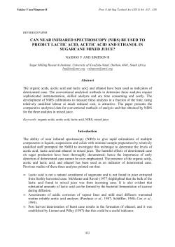 Can Near Infrared Spectroscopy (NIRS) be used to predict