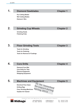 Diamond Sawblades Chapter 1 2. Grinding Cup Wheels Chapter 2 3