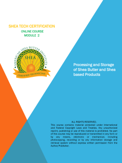 SHEA TECH CERTIFICATION - American Shea Butter Institute