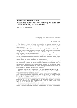 Solvitur Ambulando. Meaning-constitutive Principles and the