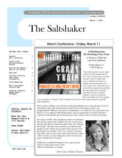The Saltshaker - Altadena Valley Presbyterian Church