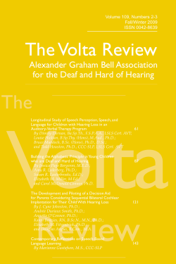 The Volta Review - Alexander Graham Bell Association