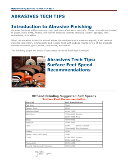 Abrasives Tech Tips - Metal Finishing Systems