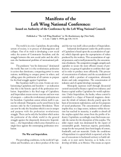 Manifesto of the Left Wing National Conference