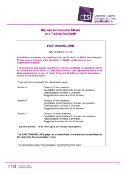 Fair Trading Civil Exam Paper