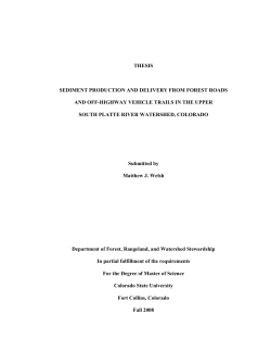 THESIS SEDIMENT PRODUCTION AND DELIVERY FROM