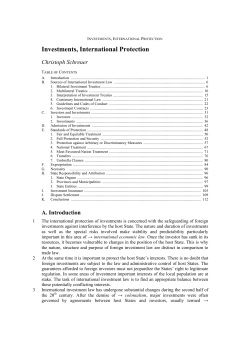 Investments, International Protection