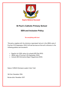 SEN School Report - St. Paul`s Catholic Primary School and Nursery