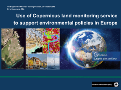 Use of Copernicus land monitoring service to support environmental