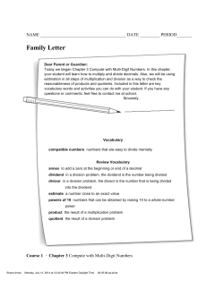 Family Letter - Genesee Elementary School