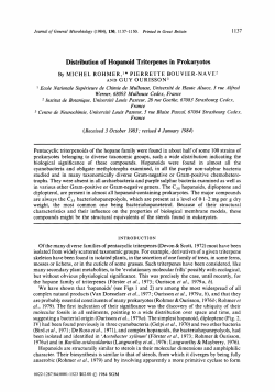 Distribution of Hopanoid Triterpenes in Prokaryotes