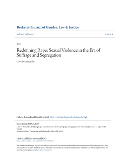 Redefining Rape: Sexual Violence in the Era of Suffrage and