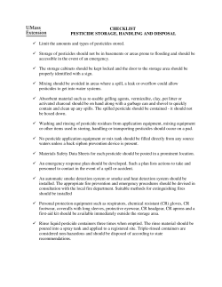 CHECKLIST PESTICIDE STORAGE, HANDLING AND DISPOSAL