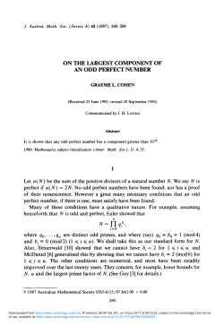 On the largest component of an odd perfect number