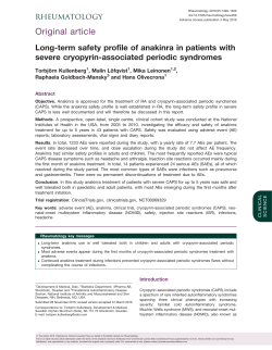 Long-term safety profile of anakinra in patients