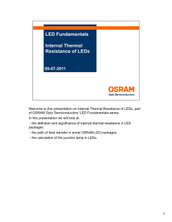 Internal Thermal Resistance of LEDs - LED Light Site