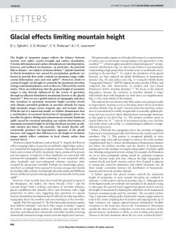 Glacial effects limiting mountain height