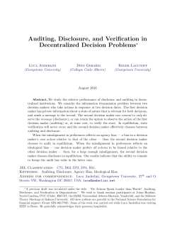 Auditing, Disclosure, and Verification in Decentralized Decision