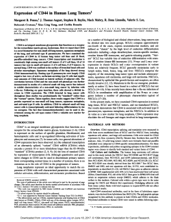 Expression of CD44 in Human Lung liimors1
