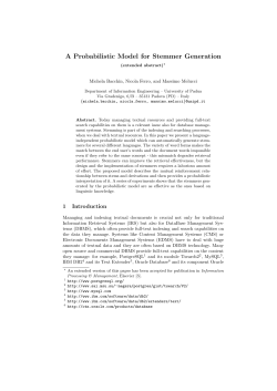 A Probabilistic Model for Stemmer Generation - DEI