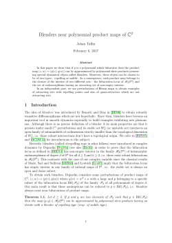 Blenders near polynomial product maps of C - Johan Taflin