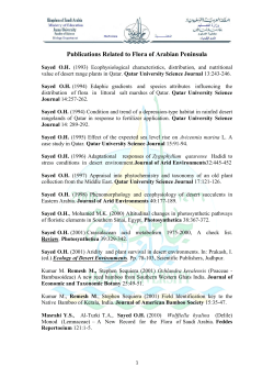 Publications Related to Flora of Arabian Peninsula