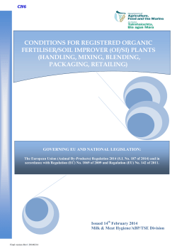 CN6 Conditions Document for Organic Fertilsier